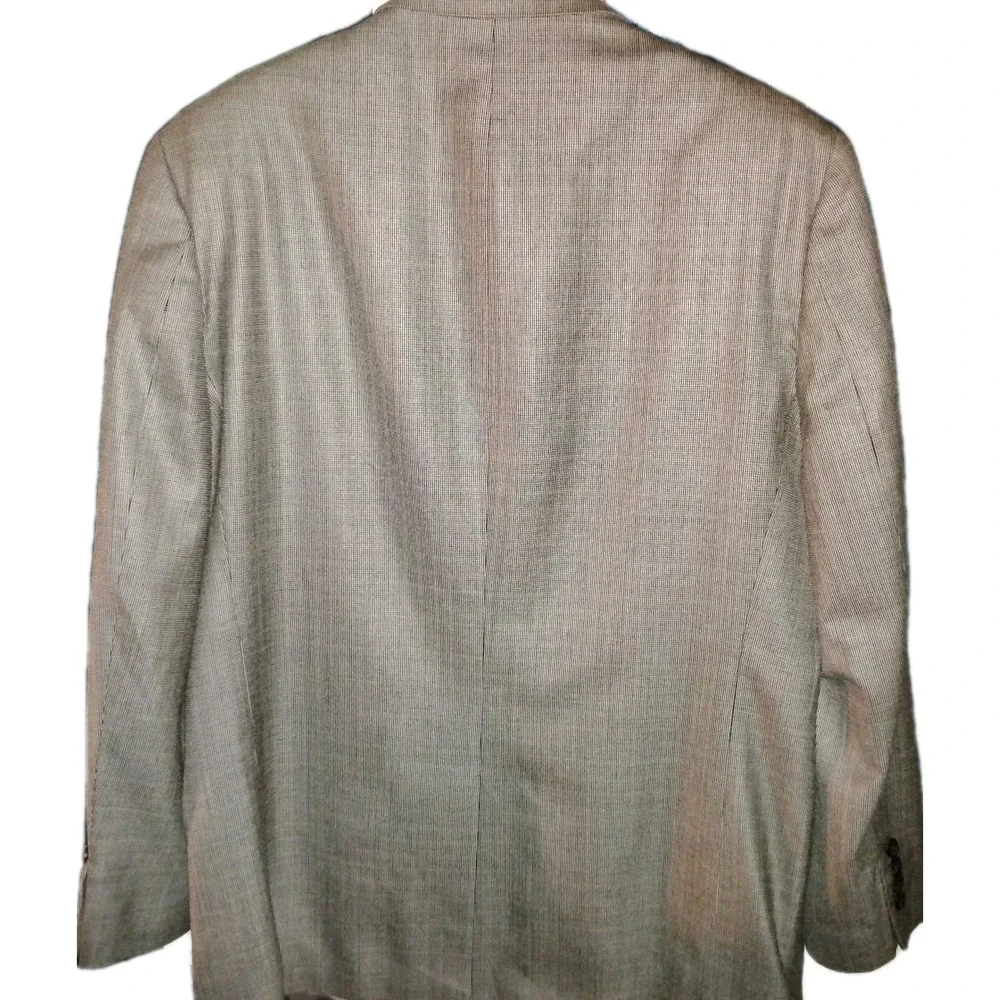 Lauren Ralph Lauren Men 41R Blazer Window. Gray Herringbone Silk Wool Sport Coat